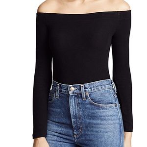 Black off the shoulder top